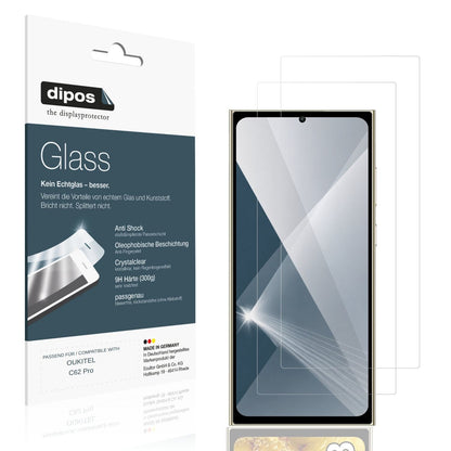Klare Displayschutzfolie von dipos passend für OUKITEL C62 Pro, 9H kratzfest und blasenfrei montiert