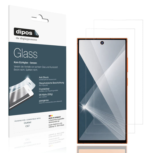 Klare Displayschutzfolie von dipos passend für Oukitel C67, 9H kratzfest und blasenfrei montiert