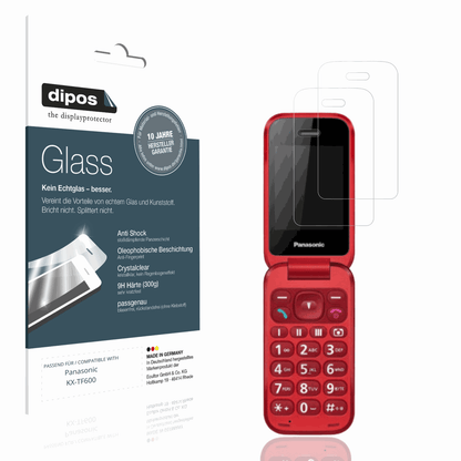 Klare Displayschutzfolie von dipos passend für Panasonic KX-TF600, 9H kratzfest und blasenfrei montiert
