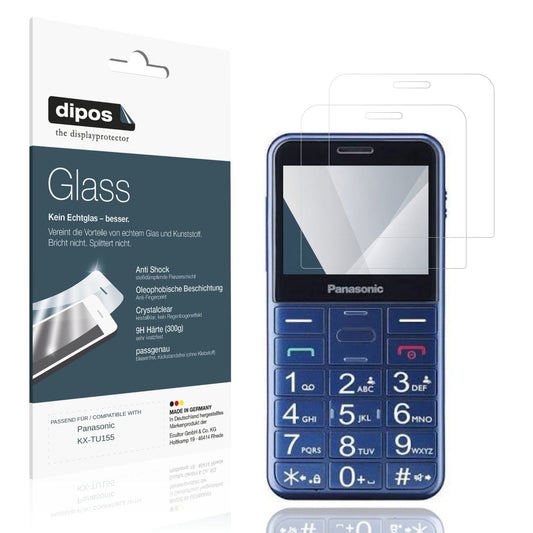 Klare Displayschutzfolie von dipos passend für Panasonic KX-TU155, 9H kratzfest und blasenfrei montiert