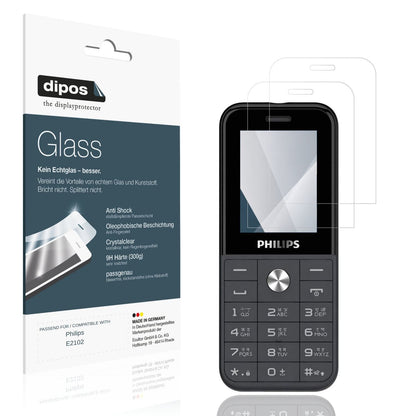 Klare Displayschutzfolie von dipos passend für Philips E2102, 9H kratzfest und blasenfrei montiert