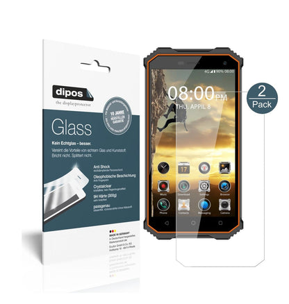 Klare Displayschutzfolie von dipos passend für Phonemax Rockey 2, 9H kratzfest und blasenfrei montiert