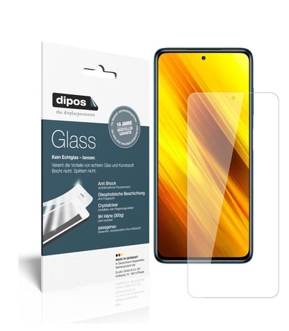 Klare Displayschutzfolie von dipos passend für Poco X3 NFC, 9H kratzfest und blasenfrei montiert