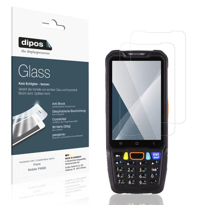 Klare Displayschutzfolie von dipos passend für Point Mobile PM68, 9H kratzfest und blasenfrei montiert
