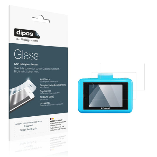 Klare Displayschutzfolie von dipos passend für Polaroid Snap Touch 2.0, 9H kratzfest und blasenfrei montiert