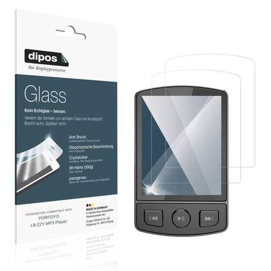 Klare Displayschutzfolie von dipos passend für PORFOYO LB-ZZY MP3-Player, 9H kratzfest und blasenfrei montiert