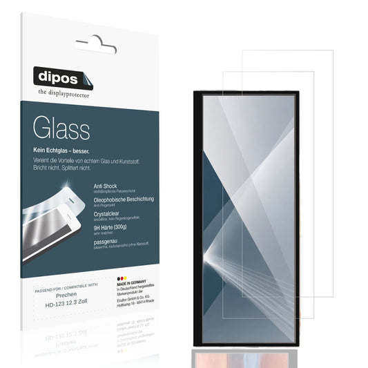 Klare Displayschutzfolie von dipos passend für Prechen HD-123 12.3 Zoll, 9H kratzfest und blasenfrei montiert