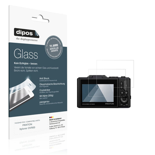 Klare Displayschutzfolie von dipos passend für PRIXTON Xplorer DV900, 9H kratzfest und blasenfrei montiert