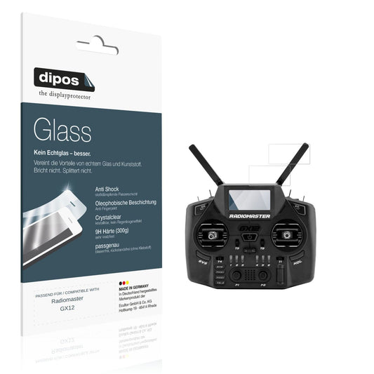 Klare Displayschutzfolie von dipos passend für Radiomaster GX12, 9H kratzfest und blasenfrei montiert