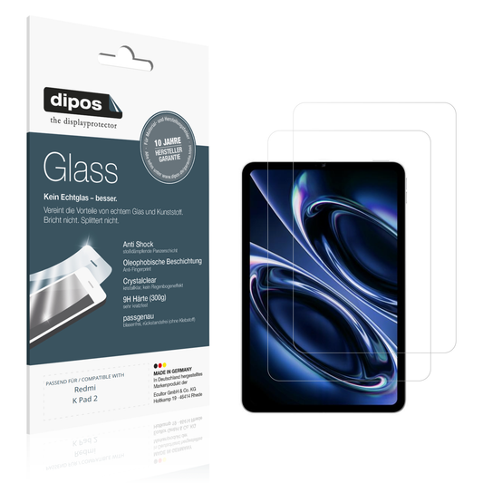 Klare Displayschutzfolie von dipos passend für Redmi K Pad 2, 9H kratzfest und blasenfrei montiert