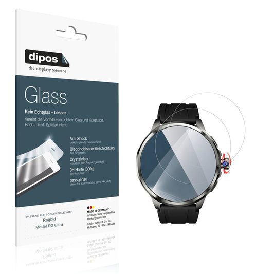 Klare Displayschutzfolie von dipos passend für Rogbid Model R2 Ultra, 9H kratzfest und blasenfrei montiert