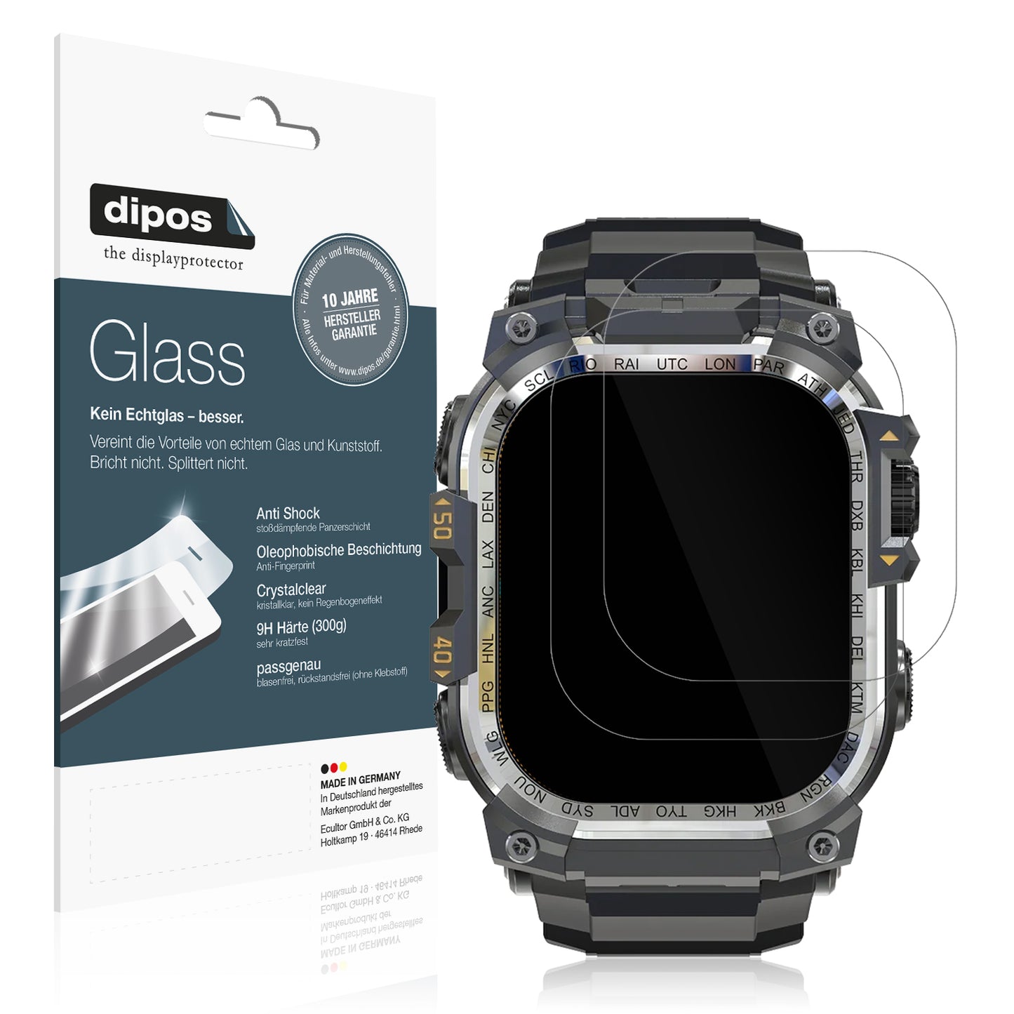 Klare Displayschutzfolie von dipos passend für Rollme Hero X, 9H kratzfest und blasenfrei montiert