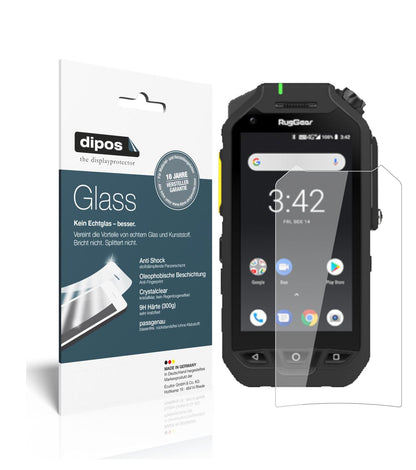 Klare Displayschutzfolie von dipos passend für Ruggear RG725, 9H kratzfest und blasenfrei montiert