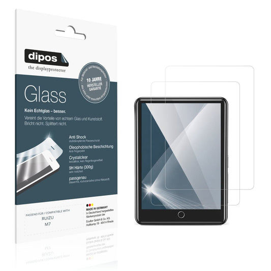 Klare Displayschutzfolie von dipos passend für RUIZU M7, 9H kratzfest und blasenfrei montiert