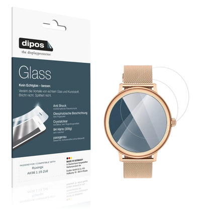 Klare Displayschutzfolie von dipos passend für Ruxingx AK98 1.19 Zoll, 9H kratzfest und blasenfrei montiert