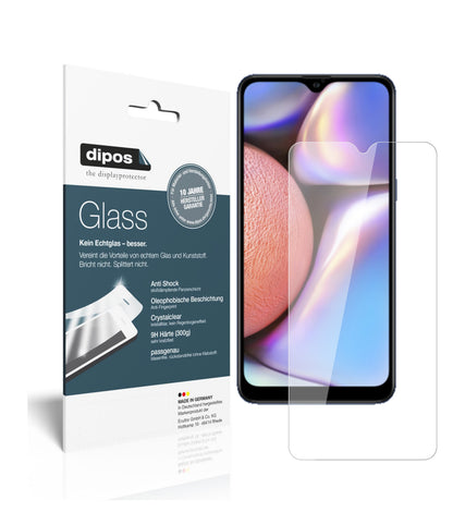 Klare Displayschutzfolie von dipos passend für Samsung Galaxy A10s, 9H kratzfest und blasenfrei montiert