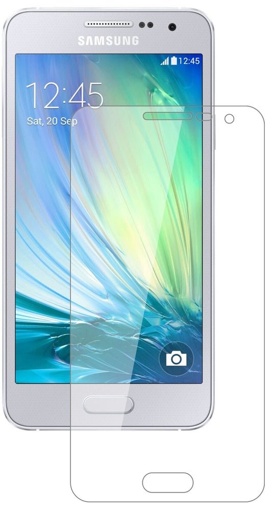 Klare Displayschutzfolie von dipos passend für Samsung Galaxy A3 (SM-A300F), 9H kratzfest und blasenfrei montiert