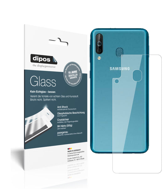 Klare Displayschutzfolie von dipos passend für Samsung Galaxy A40s Rückseite, 9H kratzfest und blasenfrei montiert