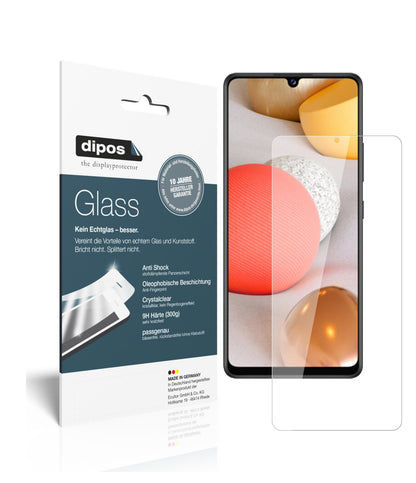 Klare Displayschutzfolie von dipos passend für Samsung Galaxy A42 5G, 9H kratzfest und blasenfrei montiert