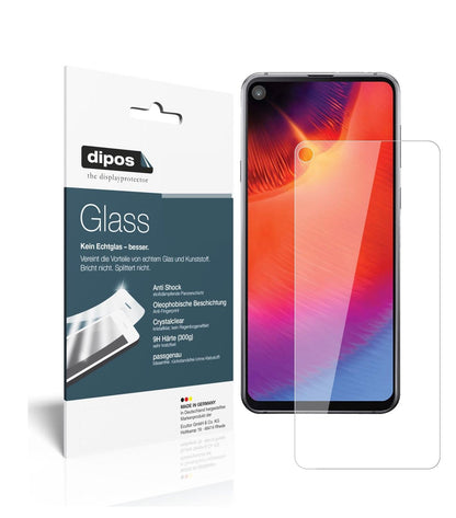 Klare Displayschutzfolie von dipos passend für Samsung Galaxy A8s, 9H kratzfest und blasenfrei montiert