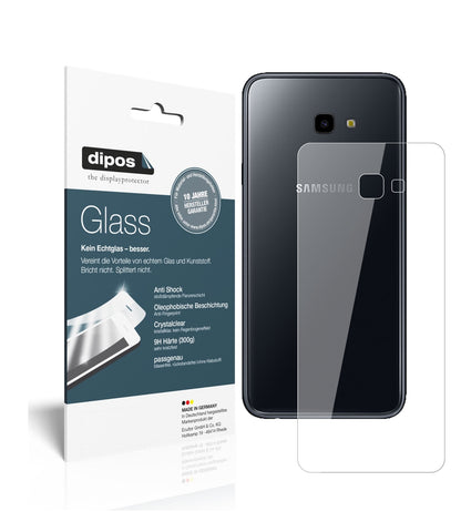 Klare Displayschutzfolie von dipos passend für Samsung Galaxy J4 Plus (2018) Rückseite, 9H kratzfest und blasenfrei montiert