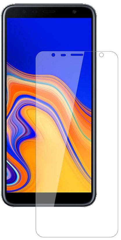 Klare Displayschutzfolie von dipos passend für Samsung Galaxy J6 Plus (2018), 9H kratzfest und blasenfrei montiert