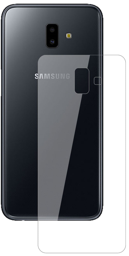 Klare Displayschutzfolie von dipos passend für Samsung Galaxy J6 Plus (2018) Rückseite, 9H kratzfest und blasenfrei montiert