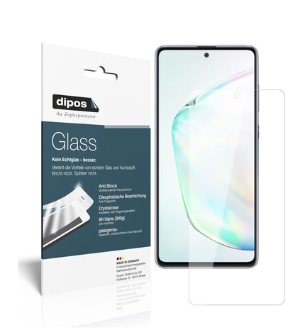 Klare Displayschutzfolie von dipos passend für Samsung Galaxy Note 10 Lite, 9H kratzfest und blasenfrei montiert