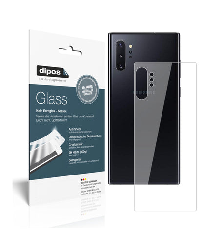 Klare Displayschutzfolie von dipos passend für Samsung Galaxy Note 10 Plus Rückseite, 9H kratzfest und blasenfrei montiert