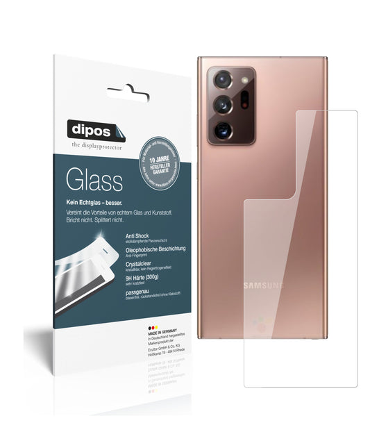 Klare Displayschutzfolie von dipos passend für Samsung Galaxy Note 20 Ultra 5G Rückseite, 9H kratzfest und blasenfrei montiert