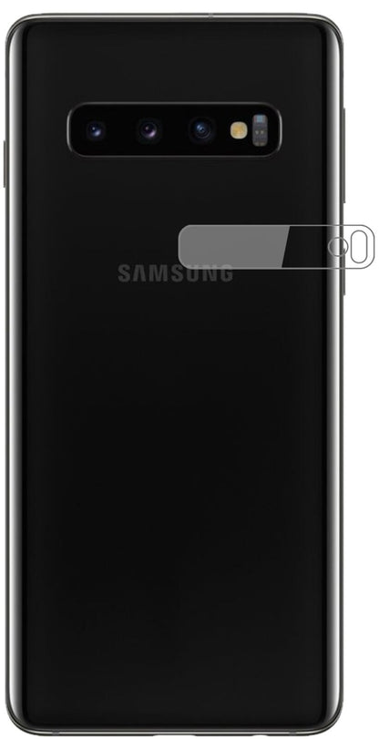 Klare Displayschutzfolie von dipos passend für Samsung Galaxy S10 Kameralinse, 9H kratzfest und blasenfrei montiert