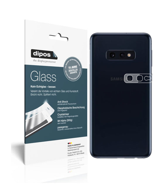 Klare Displayschutzfolie von dipos passend für Samsung Galaxy S10e Kameralinse, 9H kratzfest und blasenfrei montiert