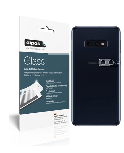 Klare Displayschutzfolie von dipos passend für Samsung Galaxy S10e Kameralinse, 9H kratzfest und blasenfrei montiert