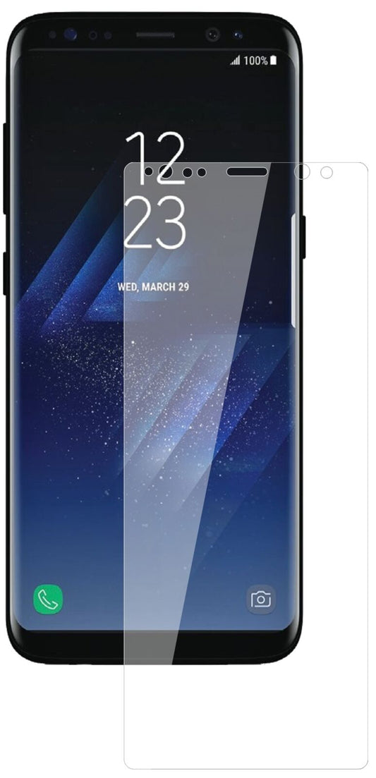 Klare Displayschutzfolie von dipos passend für Samsung Galaxy S8, 9H kratzfest und blasenfrei montiert