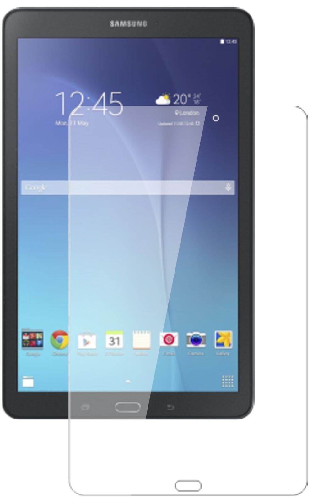 Klare Displayschutzfolie von dipos passend für Samsung Galaxy Tab E 9.6, 9H kratzfest und blasenfrei montiert