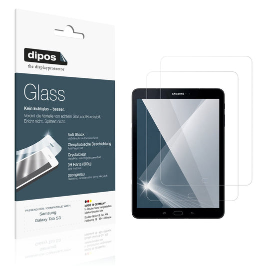 Klare Displayschutzfolie von dipos passend für Samsung Galaxy Tab S3, 9H kratzfest und blasenfrei montiert