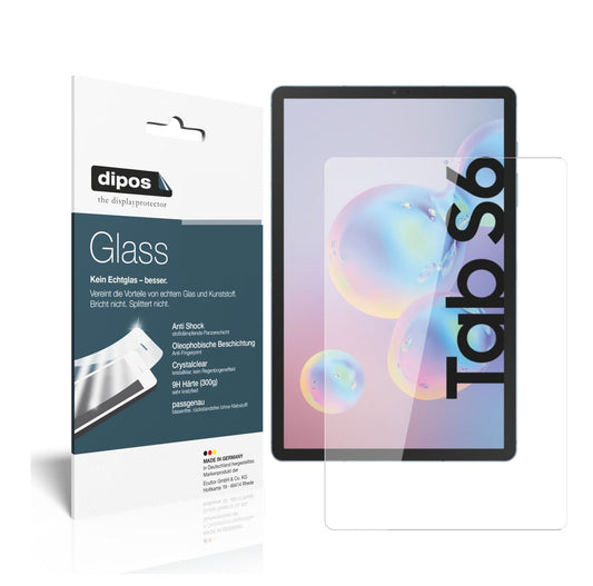 Klare Displayschutzfolie von dipos passend für Samsung Galaxy Tab S6, 9H kratzfest und blasenfrei montiert