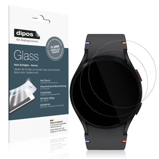 Klare Displayschutzfolie von dipos passend für Samsung Galaxy Watch FE 40mm, 9H kratzfest und blasenfrei montiert