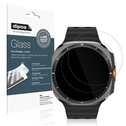 Klare Displayschutzfolie von dipos passend für Samsung Galaxy Watch Ultra, 9H kratzfest und blasenfrei montiert