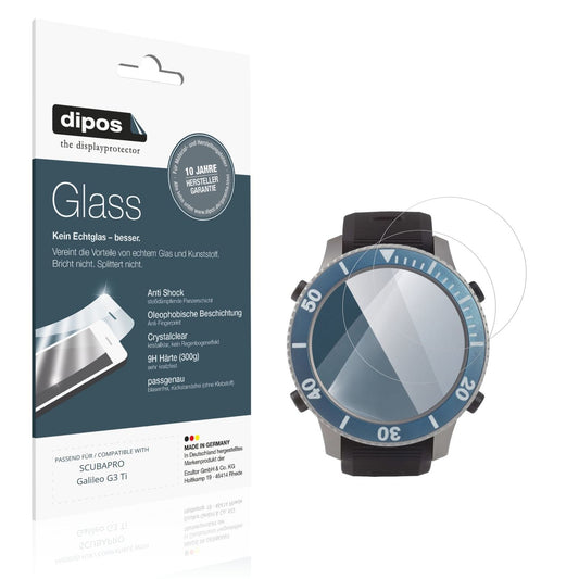 Klare Displayschutzfolie von dipos passend für SCUBAPRO Galileo G3 Ti, 9H kratzfest und blasenfrei montiert