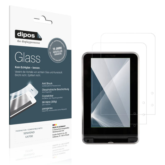 Klare Displayschutzfolie von dipos passend für SENVEND UX700, 9H kratzfest und blasenfrei montiert