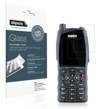 Klare Displayschutzfolie von dipos passend für Sepura SC2020, 9H kratzfest und blasenfrei montiert