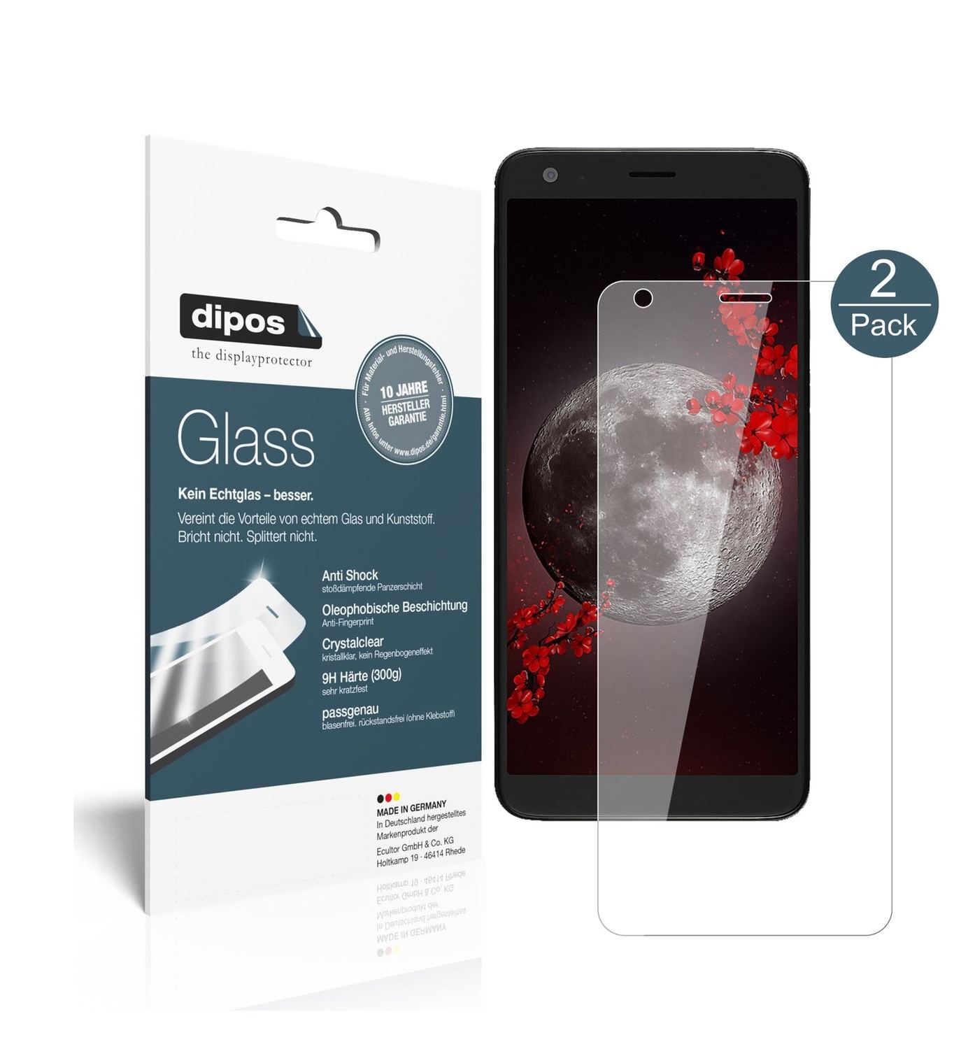 Klare Displayschutzfolie von dipos passend für Sharp B10, 9H kratzfest und blasenfrei montiert