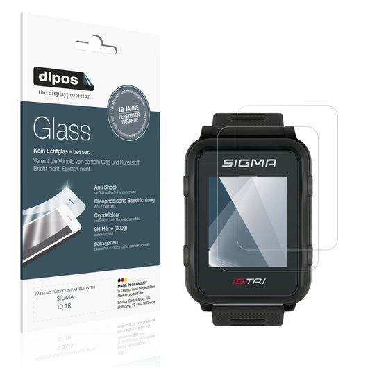 Klare Displayschutzfolie von dipos passend für SIGMA iD.TRI, 9H kratzfest und blasenfrei montiert