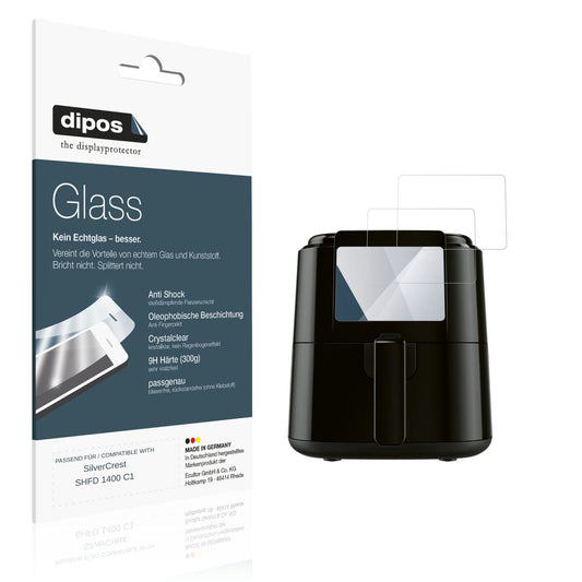 Klare Displayschutzfolie von dipos passend für SilverCrest SHFD 1400 C1, 9H kratzfest und blasenfrei montiert