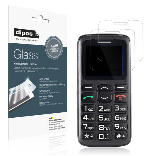 Klare Displayschutzfolie von dipos passend für Simvalley Senioren mobile, 9H kratzfest und blasenfrei montiert