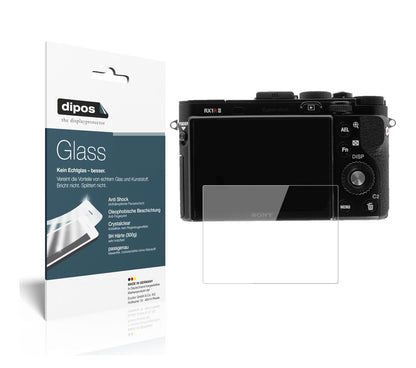 Klare Displayschutzfolie von dipos passend für Sony Cyber-Shot DSC-RX1R II, 9H kratzfest und blasenfrei montiert