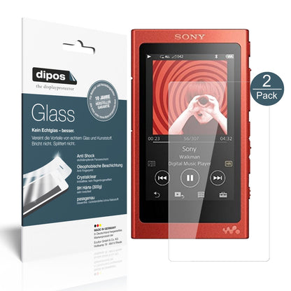 Klare Displayschutzfolie von dipos passend für Sony Walkman NW-A35HN, 9H kratzfest und blasenfrei montiert