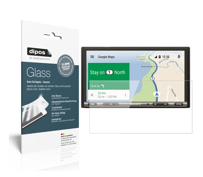 Klare Displayschutzfolie von dipos passend für Sony XAV-AX3005 Auto-Radio, 9H kratzfest und blasenfrei montiert
