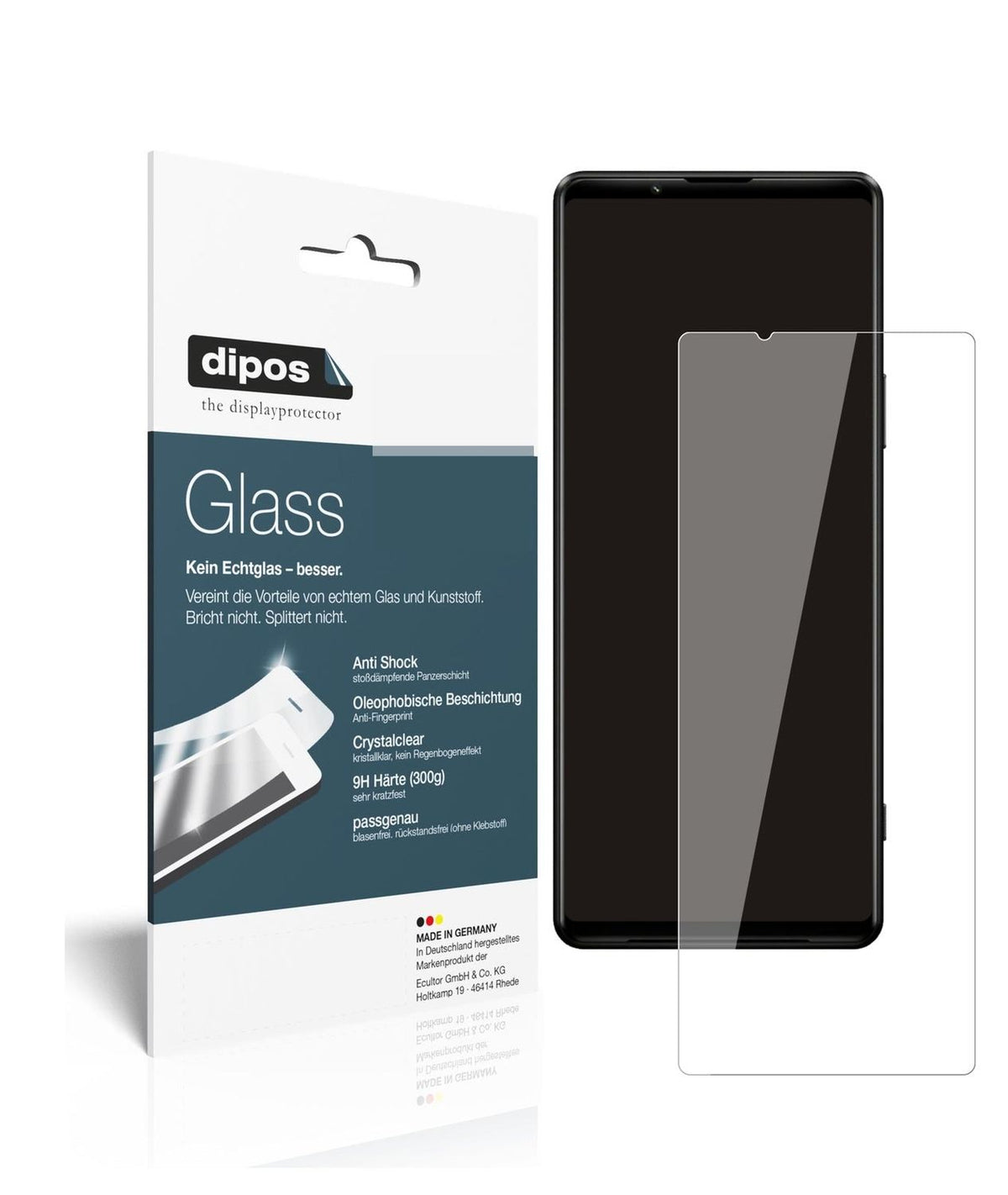 Klare Displayschutzfolie von dipos passend für Sony Xperia 1 III, 9H kratzfest und blasenfrei montiert
